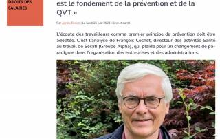 « L'écoute au travail est le fondement de la prévention et de la QVT »