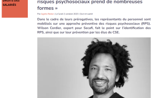 Wilson Cordier (Secafi) : « la prévention des risques psychosociaux prend de nombreuses formes »