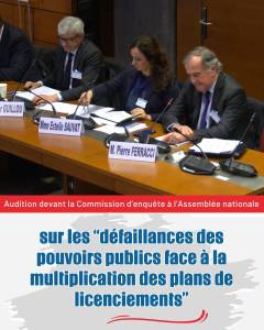 Audition d'Estelle Sauvat, de Pierre Ferracci et d'Olivier Guillou devant la Commission d'enquête parlementaire