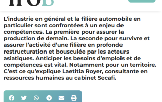 Filière automobile : "Les emplois de demain ne seront pas ceux d’aujourd’hui" Laetitia Royer au micro de Le Trois Info Filière automobile : "Les emplois de demain ne seront pas ceux d’aujourd’hui" Laetitia Royer au micro de Le Trois Info